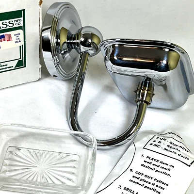 NUEVO Allied Brass co. Jabonera de montaje en pared acabado cromado pulido inserto de vidrio D Foto 1 de 4