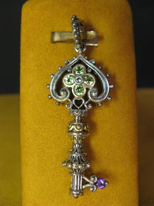 BARBARA BIXBY KEY FLOWER PERIDOT AMETHYST TOPAZ ENHANCER PENDANT Gemstone Gift - Picture 1 of 3