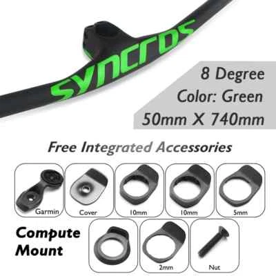 8 Degree Carbon Fiber MTB Bike Integrated Handlebar with Stem Bike Accessories - Image 1 of 4