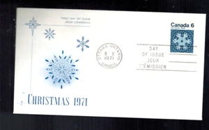 FDC-1878**Canada 1971 FDC* 6c Christmas 1971** Rose Craft Cachet - Picture 1 of 2