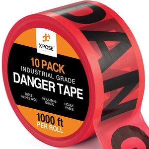 Cinta de Peligro Rojo - 1000 Pies x 3" - Cinta de Barricada, Barrera de Escena del Crimen 10pk - Imagen 1 de 3