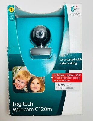 Logitech C120m Webcam USB Windows 1.3MP Video Capture Skype Zoom Include Headset - Image 1 of 4