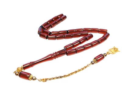 Vergoldete 925 Silber Quaste verziert Türkische Gebetsperlen, SIKMA Tesbih 948 - Bild 1 von 4