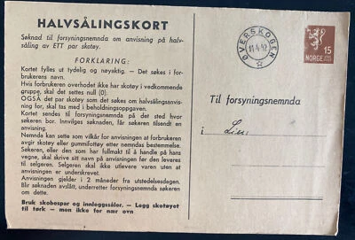 1942 Overskogen Noruega Papelería Postal Paquete Recibo Tarjeta Cubierta To Lier Foto 1 de 2