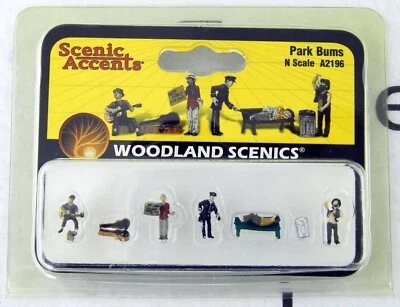 N Scale Park Bums Figures - Woodland Scenics #A2196 - Image 1 of 2