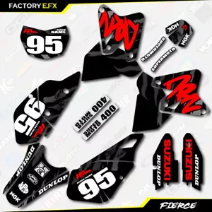 Black & Red Fierce Racing Graphics Kit fits Suzuki Drz400 Drz 400 Drz400sm 400sm - Foto 1 di 6