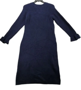 Charter Club Women’s Braided Ribbed Sweater Dress Sz L, Navy D124 - Picture 1 of 4