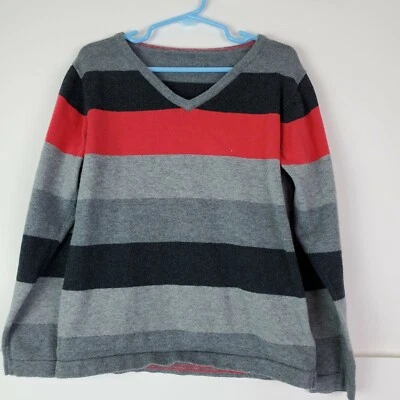 KID 1234 Niños Rojo Azul Rayas Algodón Cuello en V Suéter Uniforme Escolar Foto 1 de 4