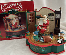 Christmas Traditions Animated Musical Music Box Santa’s Office Elves Figurine