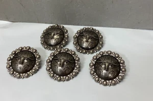 5er Set Western Longhorn und Berry Conchos, 1-1/2" Schraubboden, 38 mm - Bild 1 von 6