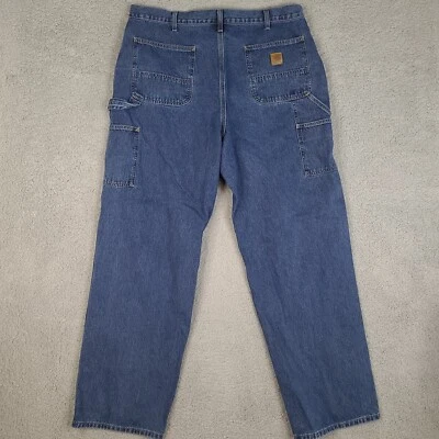 Carhartt Carpenter Jeans Pants Mens 39x33 Blue Relaxed Work B13 DPS - Image 1 of 4