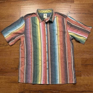 Territory Ahead Button Up Shirt Mens L Multicolor Mexican Blanket Short Sleeve - Picture 1 of 11