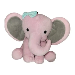 Bedtime Originals Twinkle Toes Pink Elephant Plush Hazel bow Lambs & Ivy 2020 9" - Picture 1 of 11