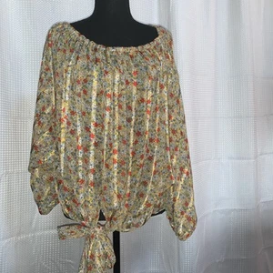 Blusa GiGiO Mujer Pequeña Mangas Largas Fluida Floral Transparente Cottage Boho - Imagen 1 de 5