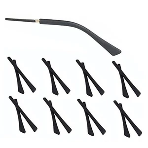8 Pairs Eyeglass Replacement Temples, Silicone Glasses End Tips Ear Sock - Picture 1 of 7