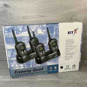 BT Freeway FM Quad Walkie Talkies Black X4 Open Box, Brand New Unused - Zdjęcie 1 z 7