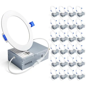 24 Pack 4 Inch LED Recessed Ceiling Light, Dimmable, 4000K Cool White, 750LM ... - Picture 1 of 7