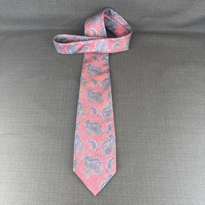 Corbata corta Oscar de la Renta roja cachemira para hombre 100 % seda 57 x 3 Foto 1 de 4