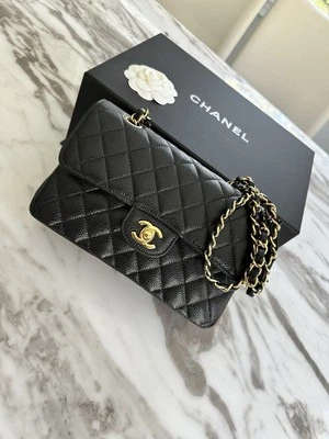 CHANEL Classic small double Flap Bag Black caviar Gold hw Bag  Tag Year 2022 - Image 1 of 4