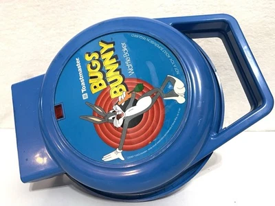 Toastmaster Bugs Bunny Waffle Maker Baker 1991 Looney Tunes Works Vintage Azul Foto 1 de 4