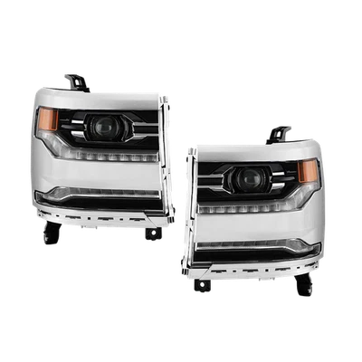 Full LED Headlight For 2016-2018 Chevy Silverado 1500 w/ Chrome Bezel Left+Right Foto 1 de 4