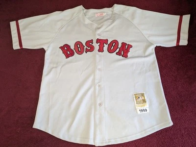 Vintage Boston Red Sox Pedro Martinez Mitchell & Ness Grey 1999 3XL Jersey Rare  - Image 1 of 4
