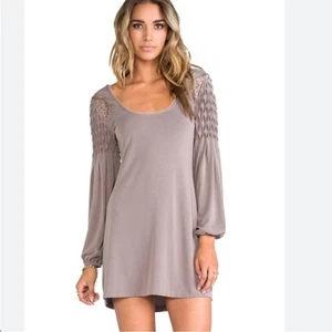 Free People Jessies Mini Dress Lace Long Sleeve Bohemian Brown Size XS - Picture 1 of 11