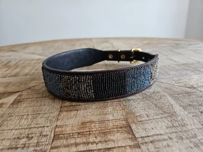 Handmade African Beaded Leather Dog Collar | Maasai Pet Collar | Unique Pet Gift - Image 1 of 4