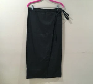 Zara Women S Black denim maxi skirt True Wrap Mid Rise Y2K 90s Retro New 5520 - Picture 1 of 7