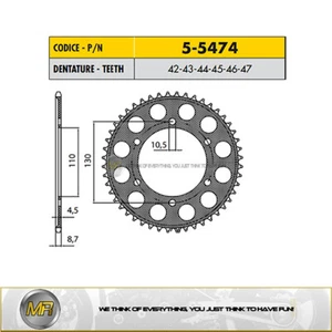 YAMAHA YZF R6 600 2003 2004 2005 CORONA EN ERGAL 530 45 DIENTES - Imagen 1 de 1