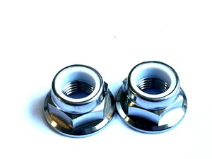 HONDA MONKEY Z125 2018-24 FRONT + REAR SPINDLE FLANGED NYLOC NUT Titanium RACE - Picture 1 of 14