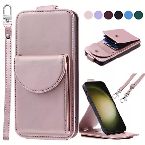 For Samsung A05 A15 A14 A32 A34 A54 Crossbody Strap Luxury Flip Card Wallet Case - Picture 1 of 54