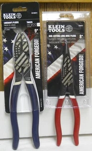 Klein Tools D2139NE74 9 Inch Lineman's + D203874 8 In Long Nos American Forged - Picture 1 of 1