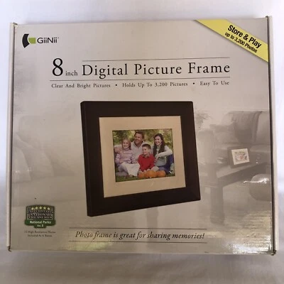 GiiNii Digital Picture Frame Holds 3200 Pictures - 8 Inch Screen- NEW - Image 1 of 4