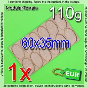 1x MDF Movement Tray 60x35mm 35x60mm 2x6 6x2 Oval Bases Warhammer Age Of Sigmar - Imagen 1 de 9
