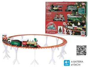 Trenino di Babbo Natale treno con binario per albero con luce 314cm locomotiva  - Imagen 1 de 5