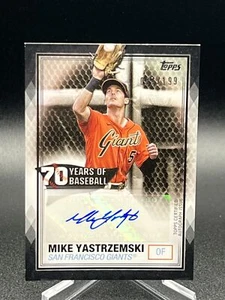 2021 Topps Mike Yastrzemski 70 Years of Baseball Autographs Black /199 #70YA-MY - Picture 1 of 2