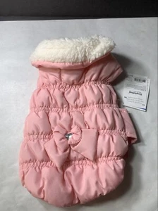 Abrigo Chaqueta Perro Rosa Esponjoso Cuello Polar Lazo Estrás Talla XS - Imagen 1 de 6