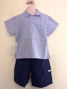 Lovely Pale Blue Cotton Shirt & Navy Trousers by Hamilton Age 2, 3 or 4yrs BNWT! - Picture 1 of 6
