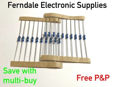 Resistor, Metal Film, 1%, 0.25W, 250 V, 155°C MF25 select 1 R - 1 M, 10/20 pk HQ