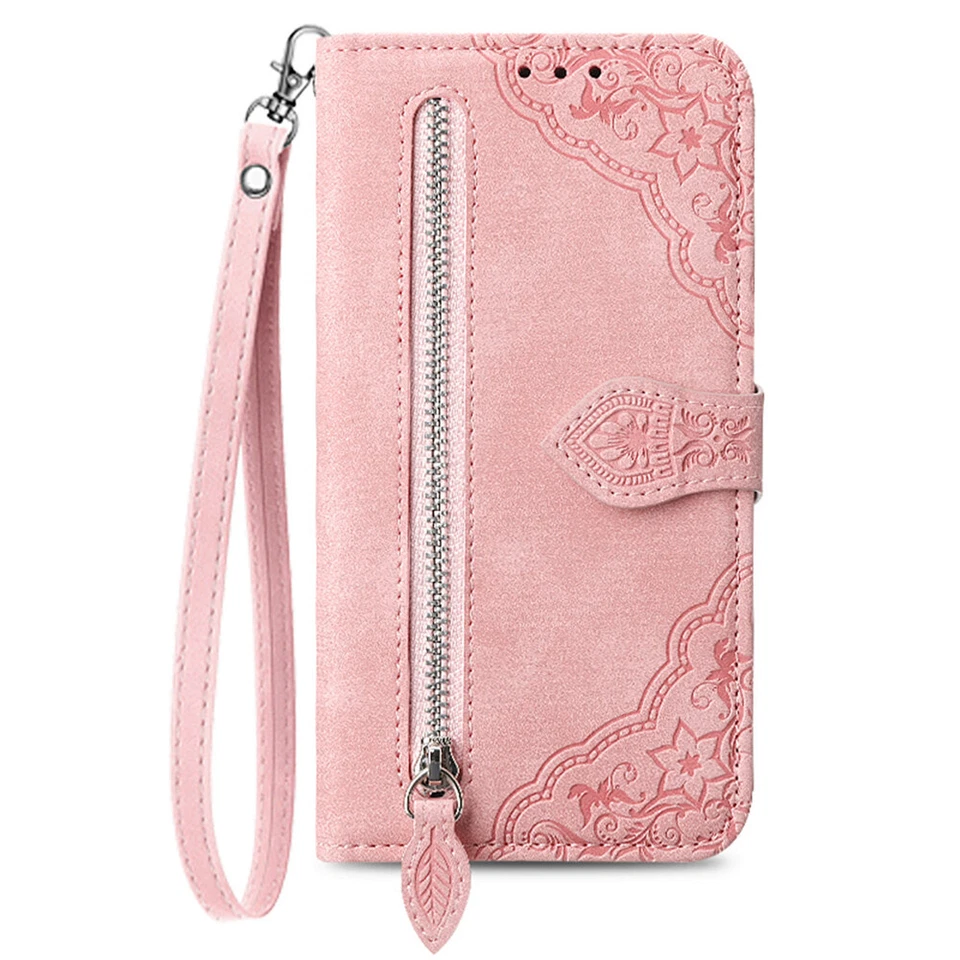 For iphone 15 Plus 14 Pro 13 12 11 Pro Max Leather Zipper Wallet Phone Case - Image 1 of 4