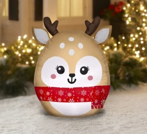 Holiday Time Airblown Inflatable Christmas Festive Reindeer, 3.5’ Tall, New - Picture 1 of 6