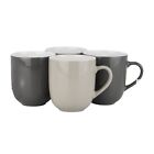 Set of 4 Contrasting Coloured Mugs - Grey Ideal For Tea & Coffee - New
