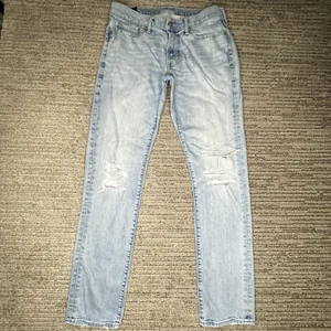 Abercrombie And FItch Größe 31 W/32 L Herren Jeans Distressed Skinny Mid Rise Blau - Bild 1 von 10