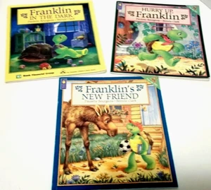 3 Franklin Turtle Franklin In The Dark, Franklin's New Friend, Hurry Up Franklin - Imagen 1 de 12