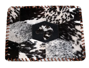 New Cowhide Patchwork Dinning Table Placemat Runner Hair on Place Mat M-12 - Picture 1 of 3