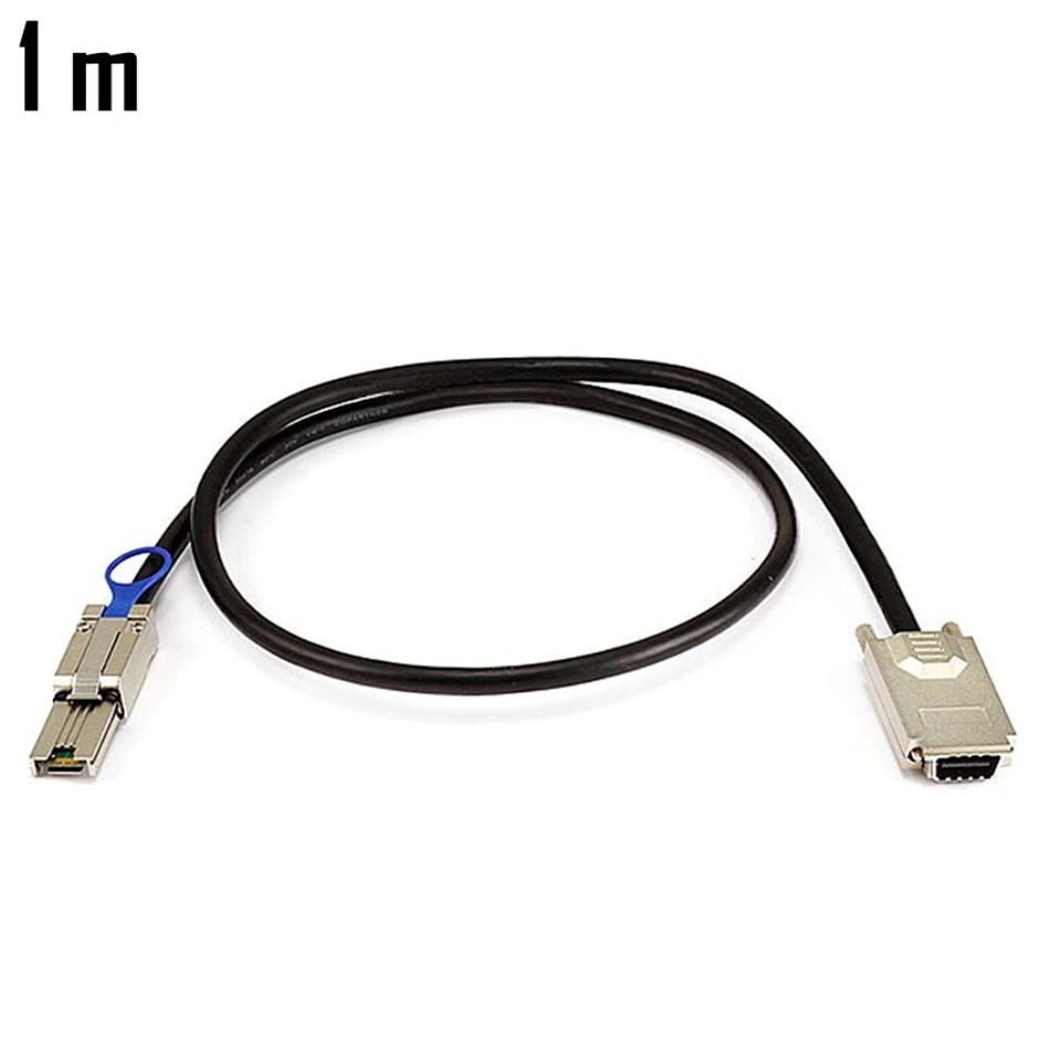 1m External SAS 34pin SFF-8470 Male to Mini SAS 26pin SFF-8088 Male Cable 28AWG - Image 1 of 3