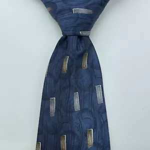 DON LOPER Tie Mens Blue Abstract 3.75" Wide Vintage USA Made Polyester Classic - Picture 1 of 6