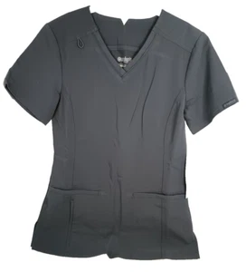 Gray Cherokee euphoria Antimicrobial Scrub Top XXS 1 Zipper Pocket New - Picture 1 of 10