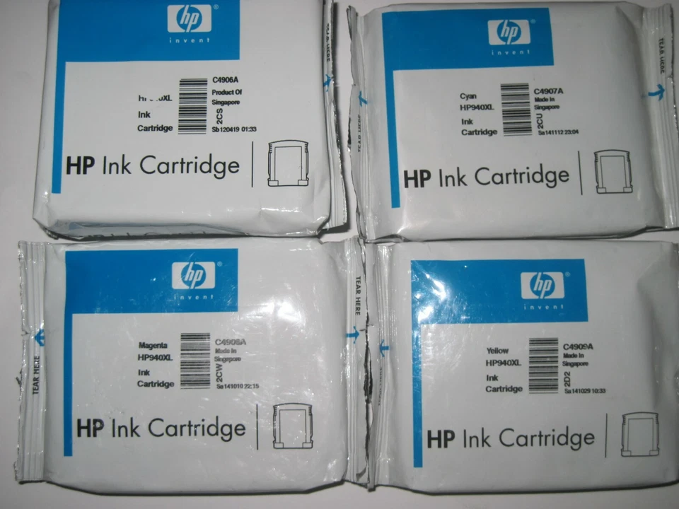 4pk NEW! GENUINE HP 940XL Black Cyan Magenta Yellow HIGH YIELD Ink Cartridge Set - Image 1 of 1